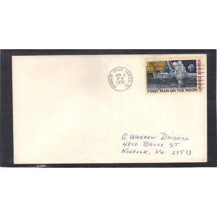 Cover Kennedy Center C76 10c Moon Landing (No Cachet-Inked/A) CV00957