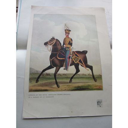 OFFICER of the ROYAL ARTILLERY (HORSE BRIGADE) by L. Mansion .Military Print =