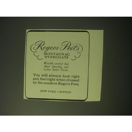1948 Rogers Peet Montagnac Overcoats Advertisement