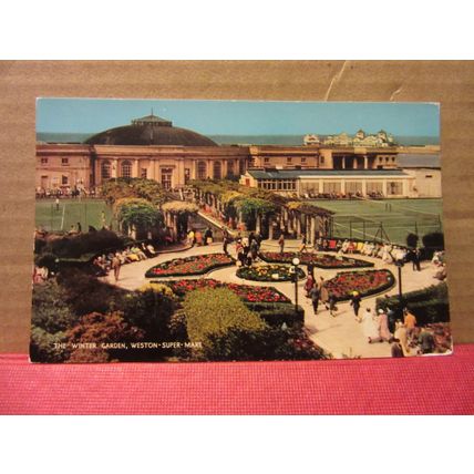the WINTER GARDEN WESTON-SUPER-MARE unused postcard by J. Salmon =