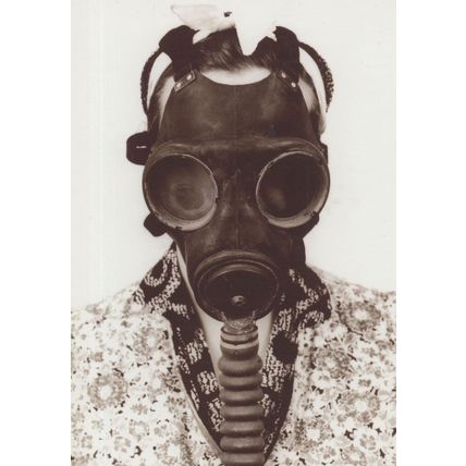 Ladies Military Womens Gas Mask In Wartime WW2 Postcard
