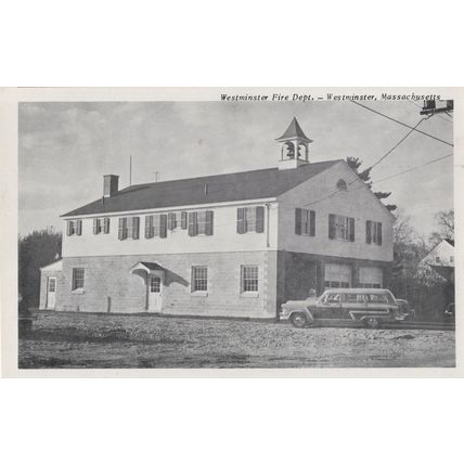 Westminster Fire Station Dept Massachusetts USA Old Postcard