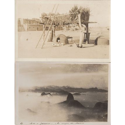 Rio De Janeiro Mist Fog Ladder Social History 2x Brazil Old Postcard s