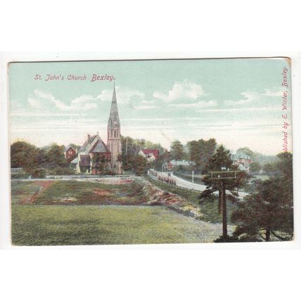 St John's Church Bexley Postcard Kent Local Publisher E Winter