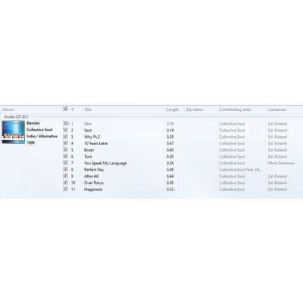 Collective Soul: Blender 11 Tracks w Lyrics © 2000 Used CD 83400
