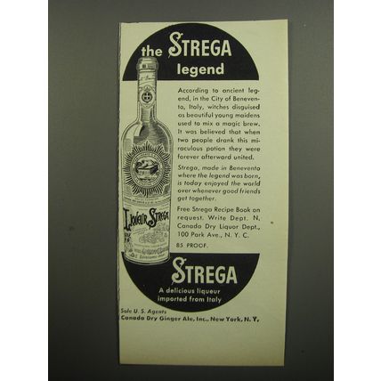 1955 Strega Liqueur Ad - The Strega Legend