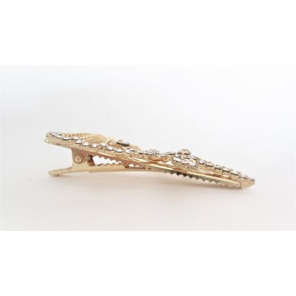 Gold starfish shell metal crystal alligator hair pin clip barrette