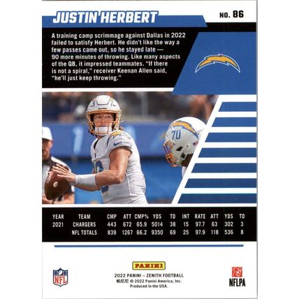 2022 Zenith Football Justin Herbert