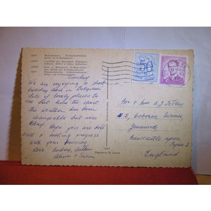 ST. BAVON CATHEDRAL, GHENT GAND, BELGIUM used postcard 1967 pm =