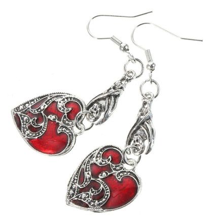 Goth Earrings for Women Bat Dangle Punk Heart Miss Alloy Pendant