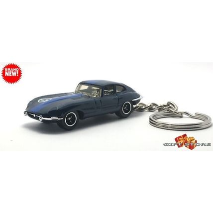 RARE NICE KEYCHAIN BLUE JAGUAR E-TYPE/XKE CONVERTIBLE CUSTOM Ltd GREAT GIFT
