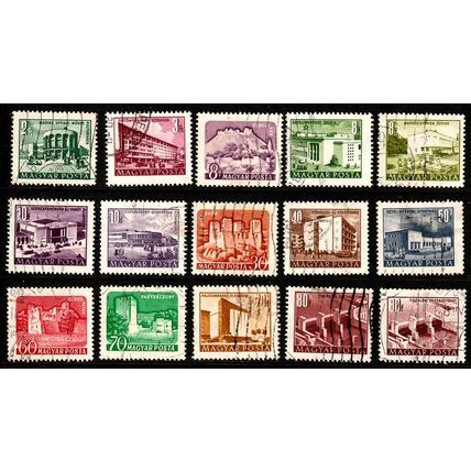 Hungary 1951 to 1953 Postage Due Mix of 15 Used Stamps #4