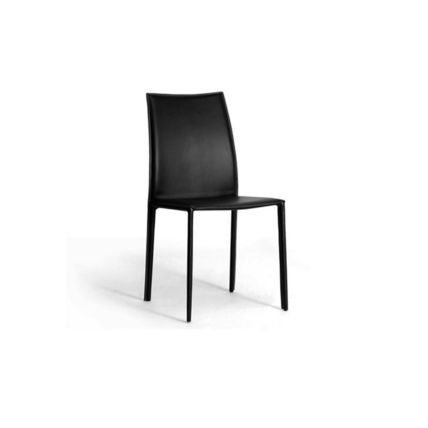 2 Black Brown Or Taupe Leather Dining Accent Office Chairs Modern Designer