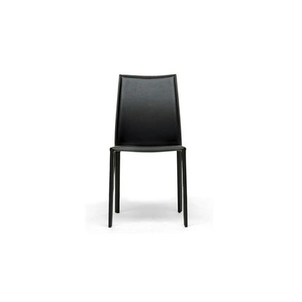 2 Black Brown Or Taupe Leather Dining Accent Office Chairs Modern Designer