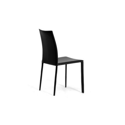 2 Black Brown Or Taupe Leather Dining Accent Office Chairs Modern Designer