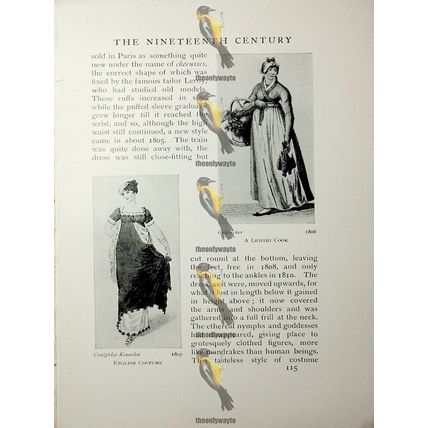 English Costume & Leipzig Cook, 1806/7 Fashion Book Illustration (Print), 1909