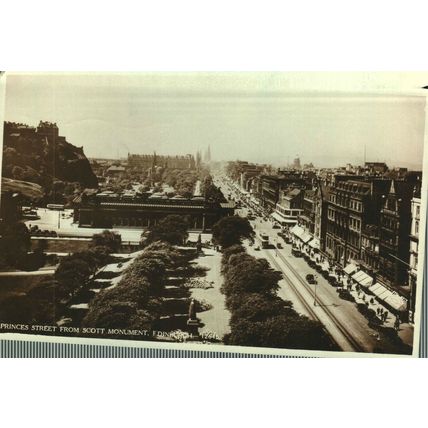 Princes Street fm Scott Monument, Edinburgh, Scotland, RP Salmon Postcard, 1943