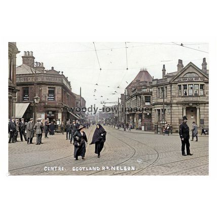 ptc2918 - Lancs - Union Bank on Scotland Road & Nelson Town Centre - print 6x4