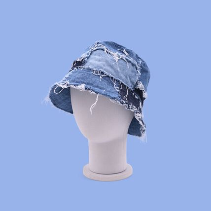 Women Men Bucket Unisex Denim Hats Fisherman Cap Jean Patchwork Soft Casual