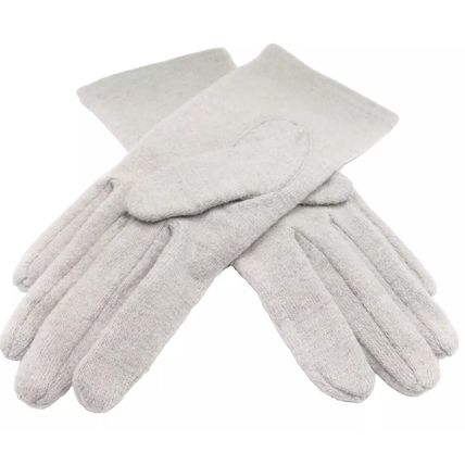Ladies Gloves Beige with Flower Detail Clothing Accessory 23.5 CM