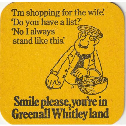 BEER MAT - GREENALL WHITLEY BREWERY - SMILE PLEASE - (Cat No 292) - (1975)