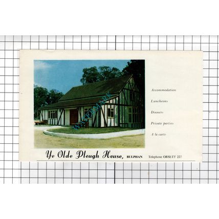 Ye Olde Plough House Bulphan Essex Advert - 1964 Cutting