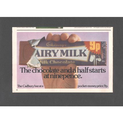 CADBURY'S DAIRY MILK CHOCOLATE BAR :- Original Vintage 1981 Advert <> POST FREE