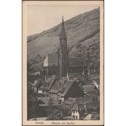 Münster mit Staufen, Thann, c.1910s - Julius Manias AK