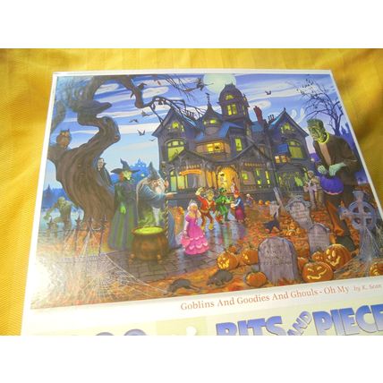HAUNTED HOUSE "Goblins & Goodies & Ghouls!" 1000 Piece PUZZLE! $25.00 Shipped!!