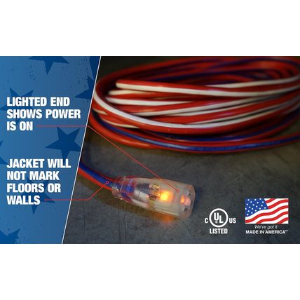 Southwire Heavy Duty Extension Cord, 100Ft, 12 Gauge, 3 Conductor, Water Resista