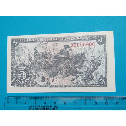 Espana Spain 1945 5 Pesetas Banknote Reproduction - 34