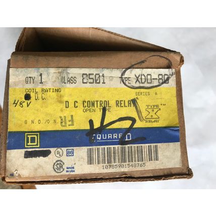 SQUARE-D XDO-80,CLASS 8501 TYPE XD0 80 CONTROL RELAY TYPE XD EIGHT POLES MAX,SA