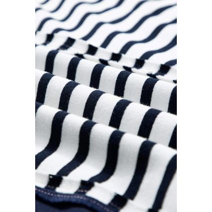 White Stripe Color Block Exposed Seam Loose Fit Sweatshirt