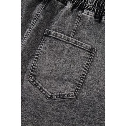 High-rise Drawstring High Waist Casual Denim Shorts with Pockets
