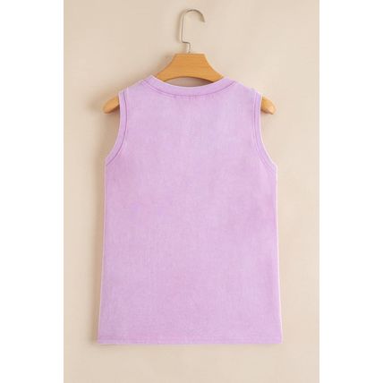 Phalaenopsis Mineral Wash Patched Chest Pocket Casual Tank Top
