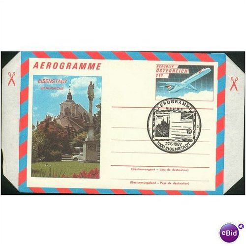 Austria Aerogramme 1987 - 11s pre-paid cancelled