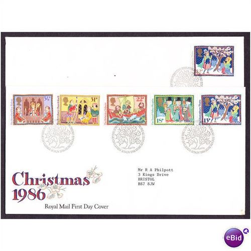 1986 Christmas (On Two Envelopes)