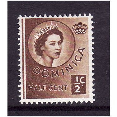 DOMINICA 1954 1/2c BROWN SG 140 U/M MINT#3
