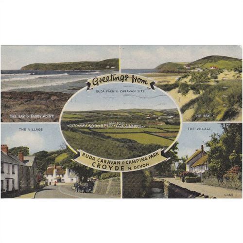 Greetings from Ruda Caravon & Camping Park Croyde Devon Postcard (DEV70932)