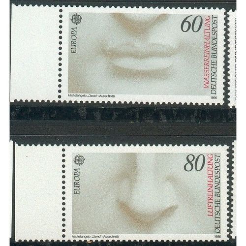 Germany 1986 - SG2128-29 - Europa - Details Of Michelangelo's "David" (unused)