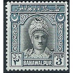 Bahawalpur 1948 SG19 3 Pies Black & Blue Mounted Mint ....