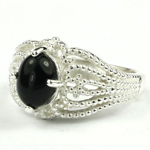 Black Onyx, 925 Sterling Silver Ladies Ladies Ring, SR365
