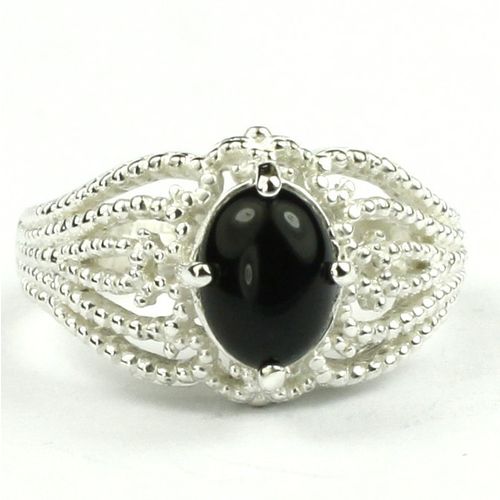 Black Onyx, 925 Sterling Silver Ladies Ladies Ring, SR365