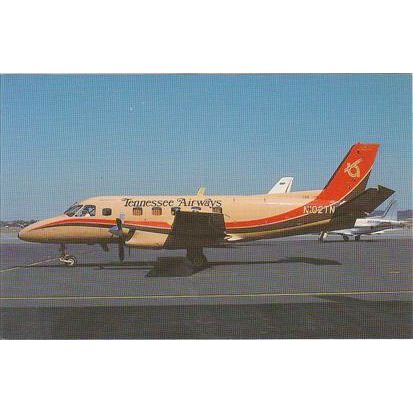 Tennessee Airways Embraer 110 P1 Bandeirante Aircraft Postcard (A16452)