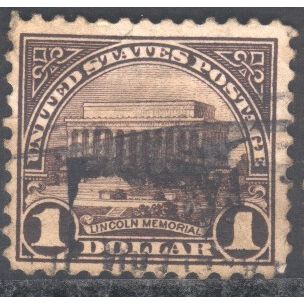 USA 1922 - SG579 - $1 brown - Lincoln Memorial - used