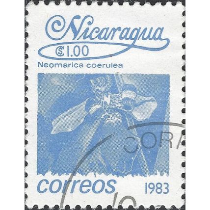 NICARAGUA, FLOWER, Apostles's Iris, Neomarica coerulea, blue 1983, $1.00, #3