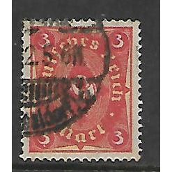 GERMANY 1921 POST HORN 3M RED & YELLOW SG 191 FINE USED