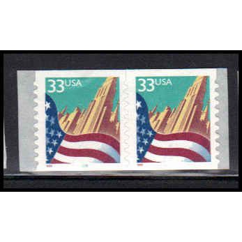 3281c 33c U.S. Flag Over City Fine MNH CNP Left 2222 PA2065