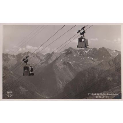 Cable Car Ride at Bad Gastein Salzberg Austria Austrian Real Photo Postcard