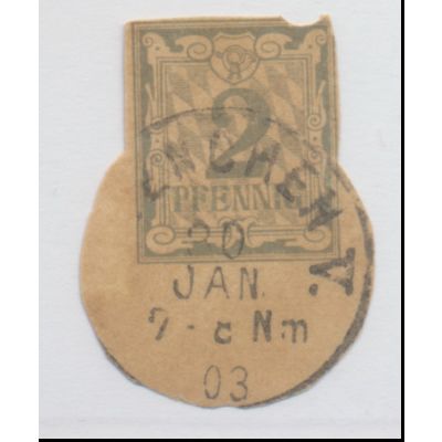 Germany Cut Square, Used, "Enchen V." 1903 Cancel